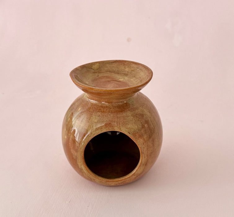 Ceramic Essential Oil Burner & Wax Melt Warmer - Brown - FineFamilyGoods