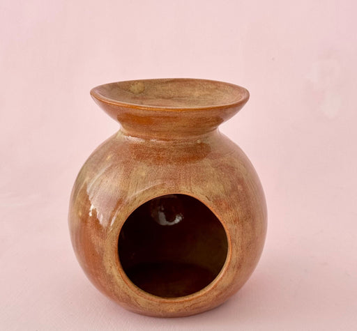 Ceramic Essential Oil Burner & Wax Melt Warmer - Brown - FineFamilyGoods