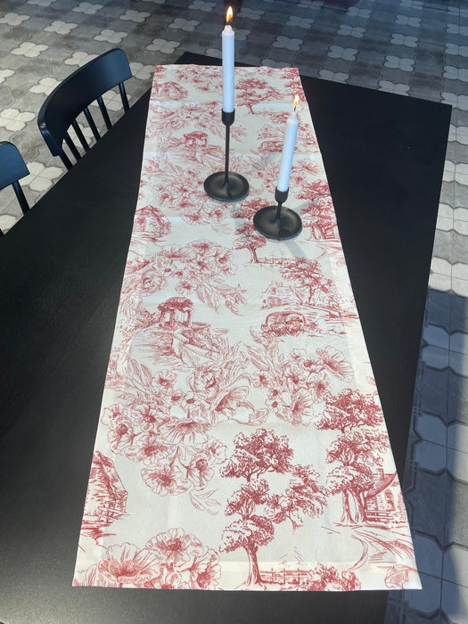Farm House Table Runner - FineFamilyGoodsRed