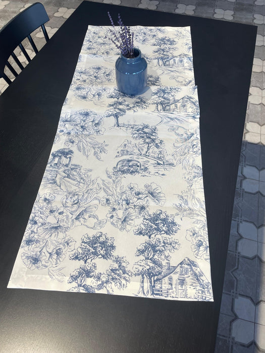 Farm House Table Runner - FineFamilyGoodsNavy