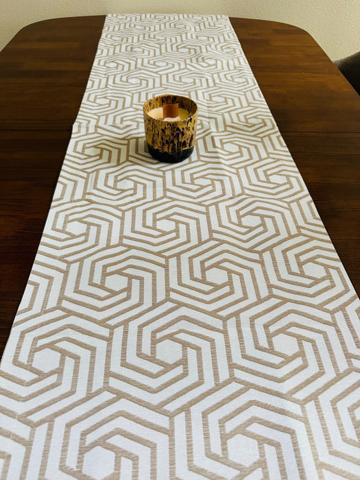 Modern Geometric Table Runner - FineFamilyGoodsBeige