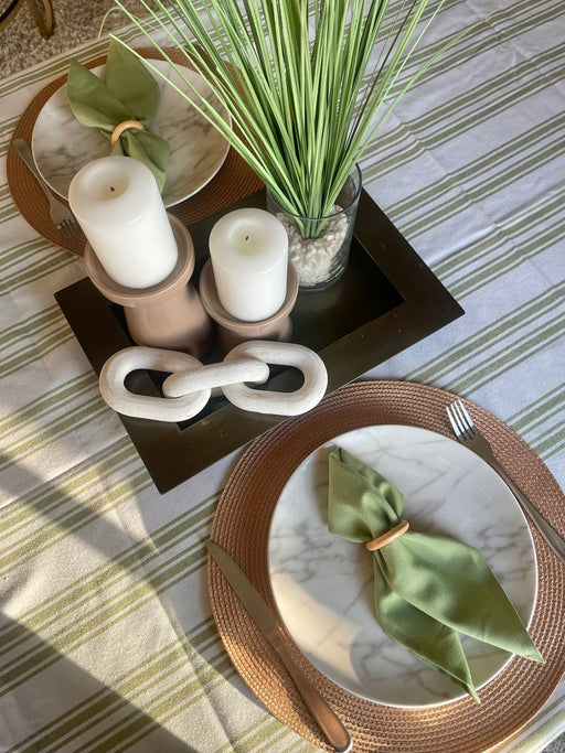 Napkin and Ring Set - Green - FineFamilyGoods4 Napkin + 4 Napkin Ring