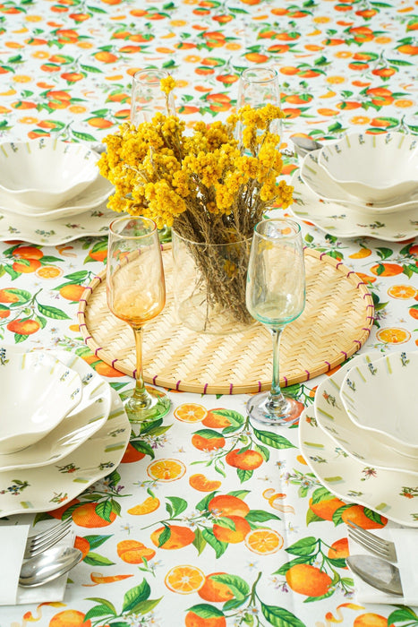 Orange Blossom Tablecloth - FineFamilyGoods59"x 94"