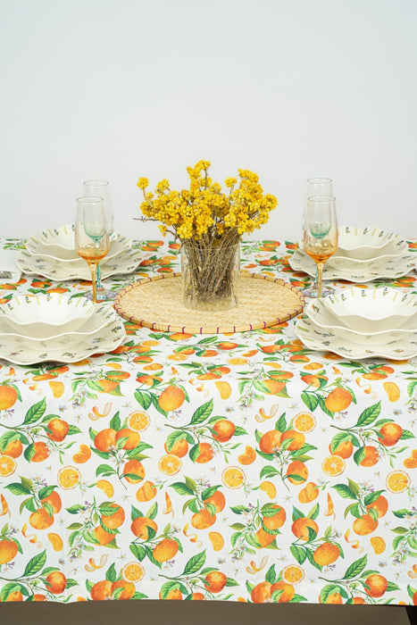Orange Blossom Tablecloth - FineFamilyGoods59"x 94"