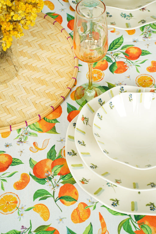 Orange Blossom Tablecloth - FineFamilyGoods59"x 94"