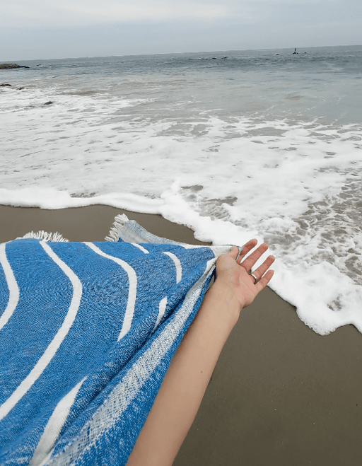 Peshtemal Towel Crinkle Muslin Blue - FineFamilyGoods