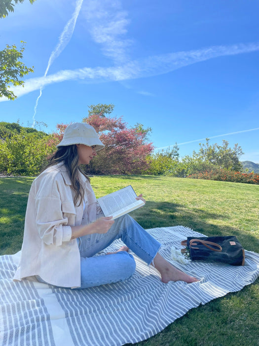 Peshtemal Towel Narrow Stripe Navy Blue - FineFamilyGoods