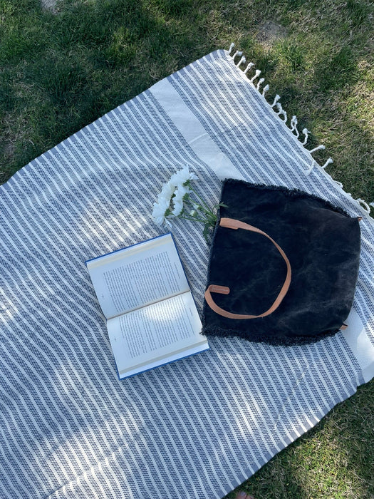 Peshtemal Towel Narrow Stripe Navy Blue - FineFamilyGoods