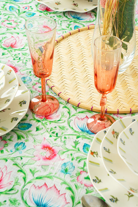 Pink and Green Floral Tablecloth - FineFamilyGoodstablecloth59"x 94"