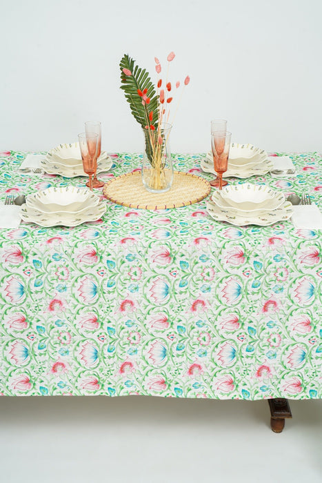 Pink and Green Floral Tablecloth - FineFamilyGoodstablecloth59"x 94"