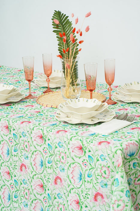 Pink and Green Floral Tablecloth - FineFamilyGoodstablecloth59"x 94"