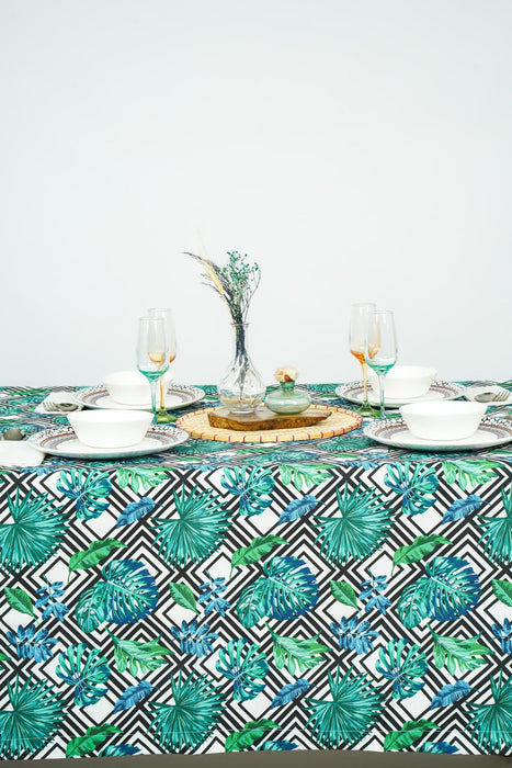 Tropical Geometric Tablecloth - FineFamilyGoods59"x 94"