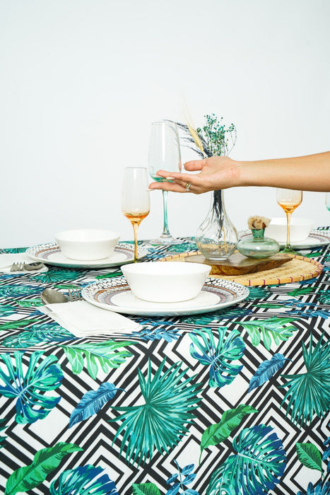 Tropical Geometric Tablecloth - FineFamilyGoods59"x 94"