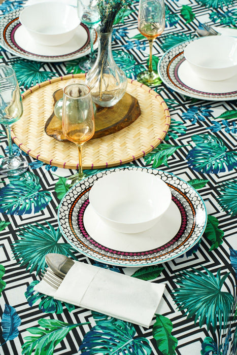 Tropical Geometric Tablecloth - FineFamilyGoods59"x 94"