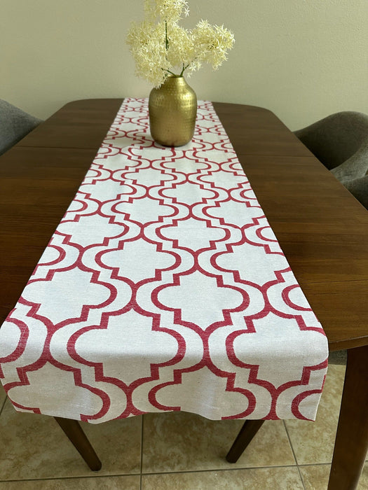 Vintage Geometric Table Runner - FineFamilyGoodsRed