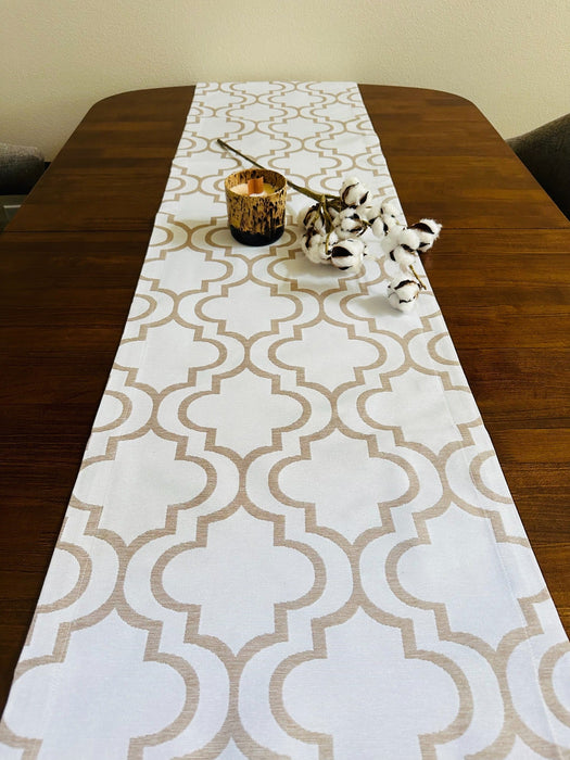 Vintage Geometric Table Runner - FineFamilyGoodsBeige