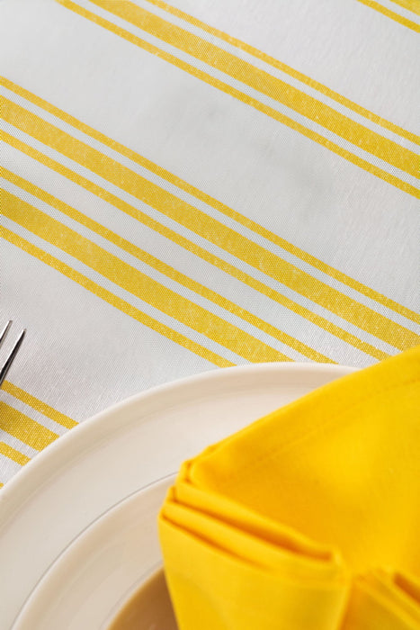 White and Yellow - Napkin and Napkin Holder Set - FineFamilyGoods4 Napkin + 4 Ring