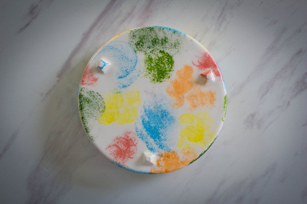 Ceramic Vibrant Footed Plate - FineFamilyGoods