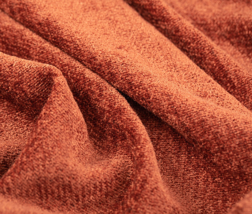 Chenille Throw Blanket with Fringe- Terracotta - FineFamilyGoods