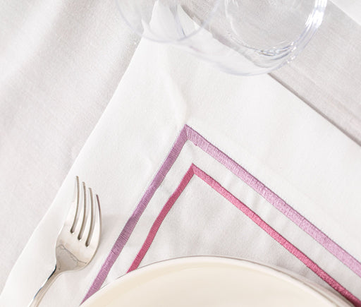 Embroidered Napkin- Pink - FineFamilyGoods