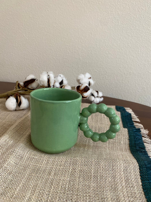 Green Pearl Handle Ceramic Coffee Mug - FineFamilyGoods