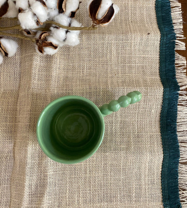 Green Pearl Handle Ceramic Coffee Mug - FineFamilyGoods