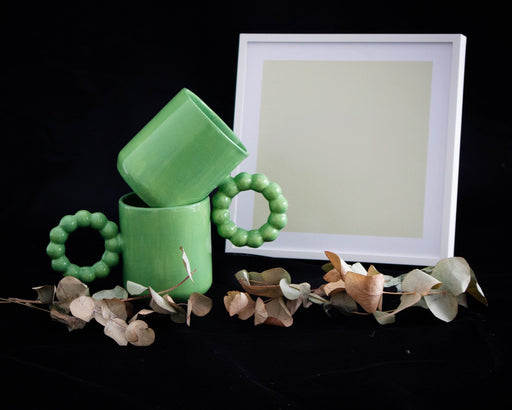 Green Pearl Handle Ceramic Coffee Mug - FineFamilyGoods