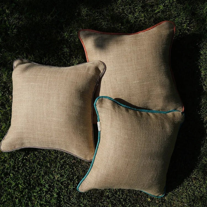 Jute Cushion Cover- Turquaz - FineFamilyGoods