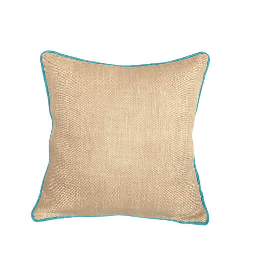 Jute Cushion Cover- Turquaz - FineFamilyGoods