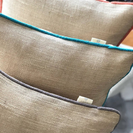 Jute Cushion Cover- Turquaz - FineFamilyGoods
