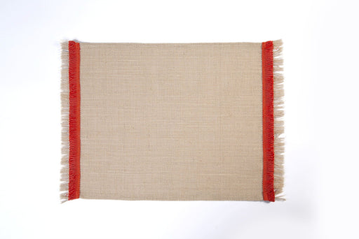 Jute Placemat with Orange Fringe - FineFamilyGoods