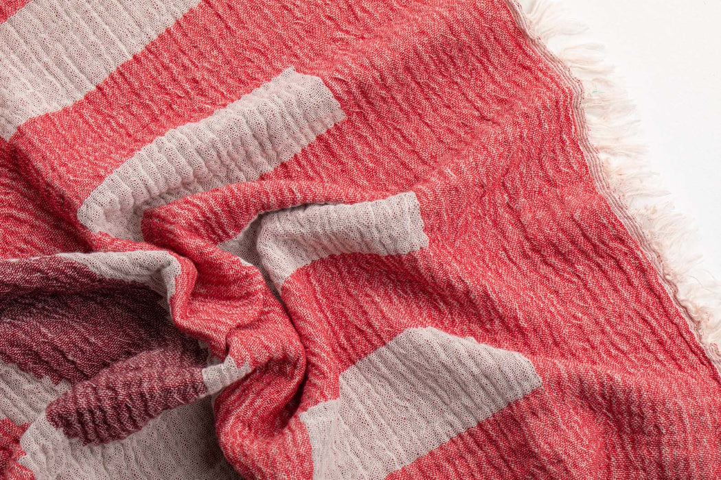 Peshtemal Towel Crinkle Muslin Red - FineFamilyGoods