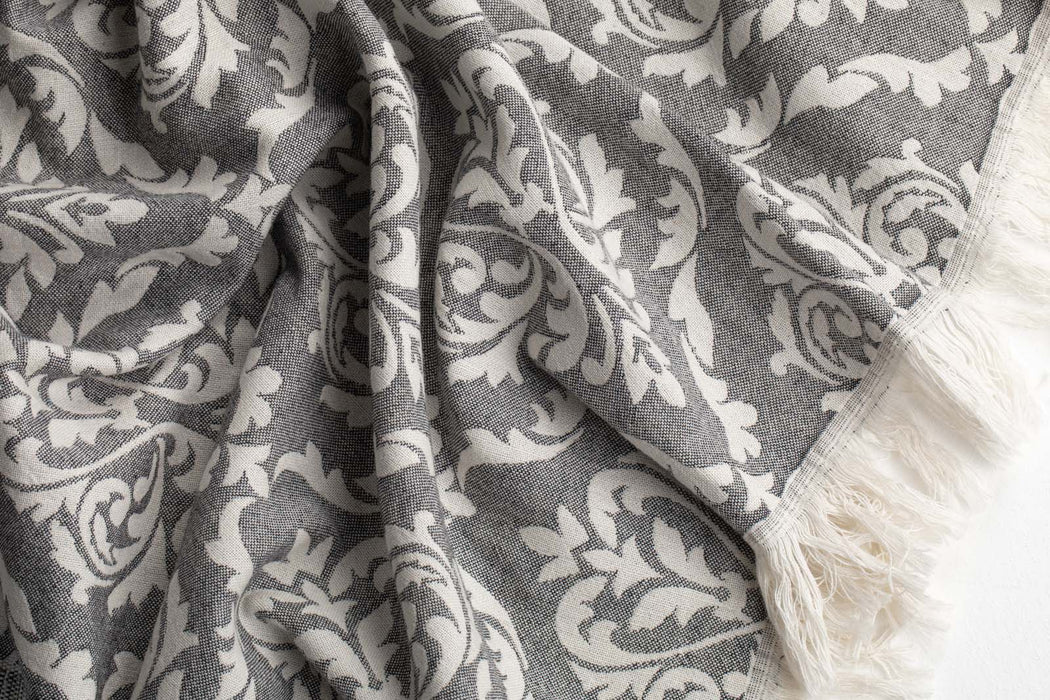 Peshtemal Towel Damask Black - FineFamilyGoods