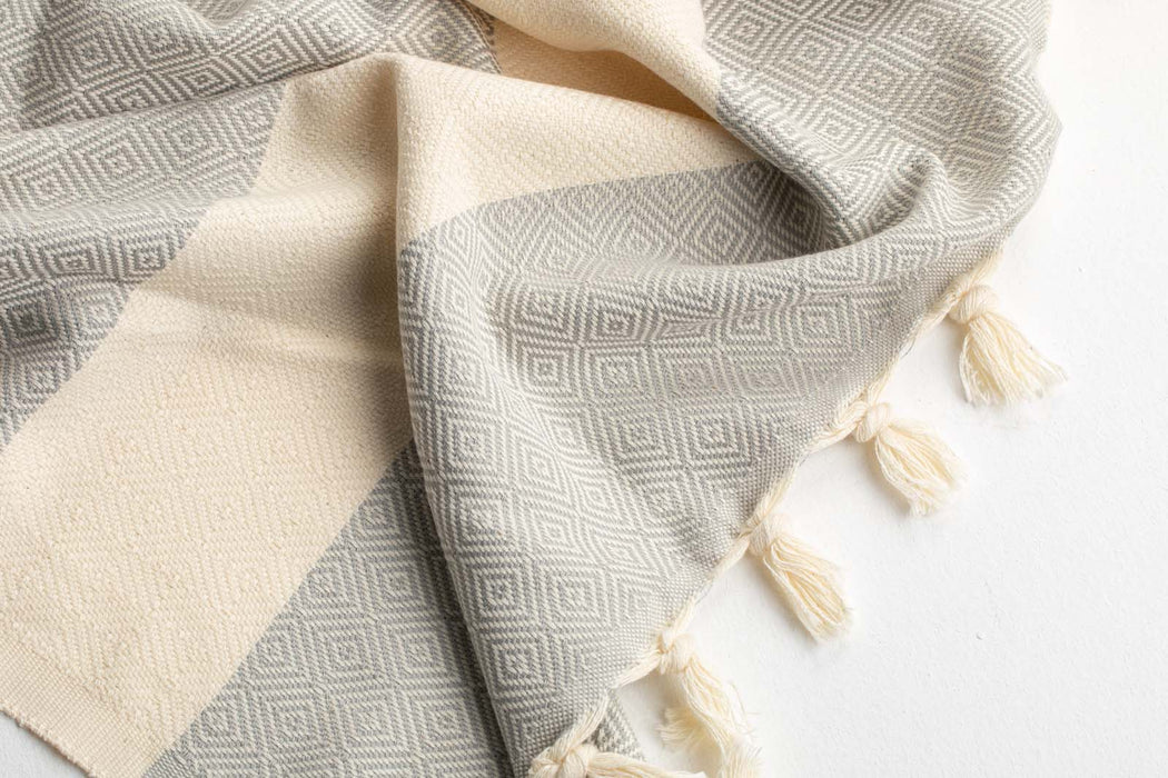 Peshtemal Towel Diamond Throw Gray - FineFamilyGoods