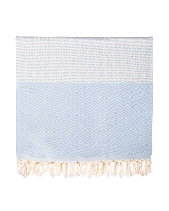 Peshtemal Towel Diamond Throw Light Blue - FineFamilyGoods