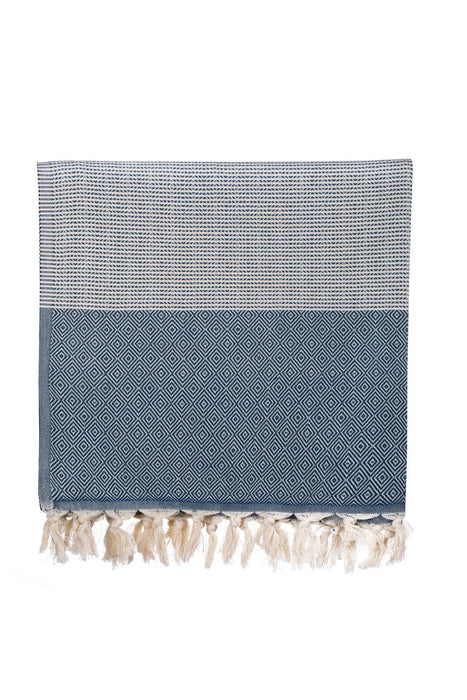 Peshtemal Towel Diamond Throw Navy - FineFamilyGoods