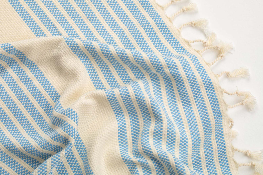 Peshtemal Towel Narrow Stripe Light Blue - FineFamilyGoods