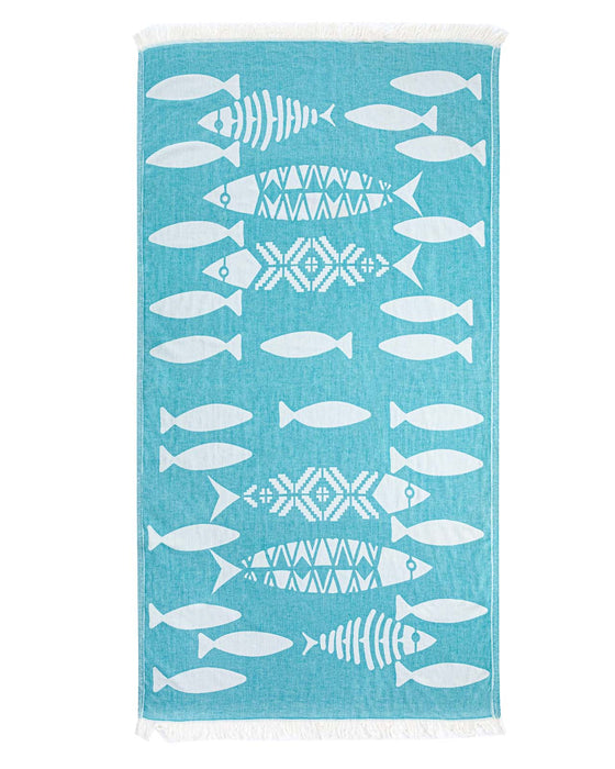 Peshtemal Towel Salt Life Aqua - FineFamilyGoods