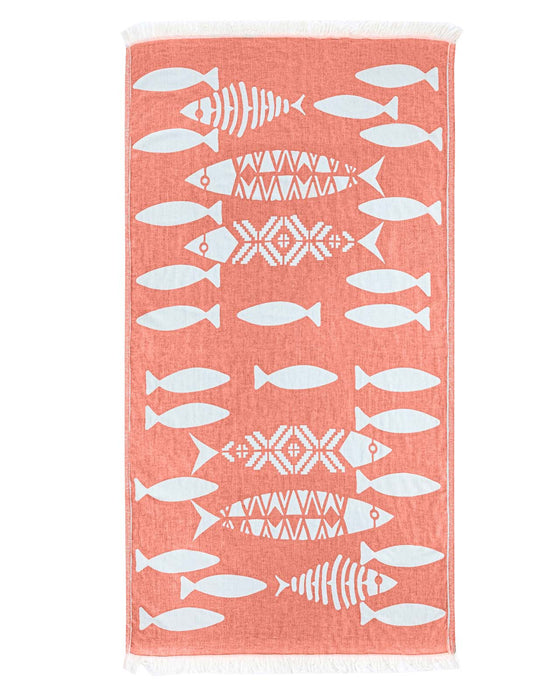 Peshtemal Towel Salt Life Orange - FineFamilyGoods
