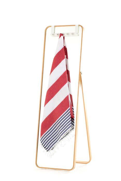 Peshtemal Towel Stripe Red & Blue - FineFamilyGoods