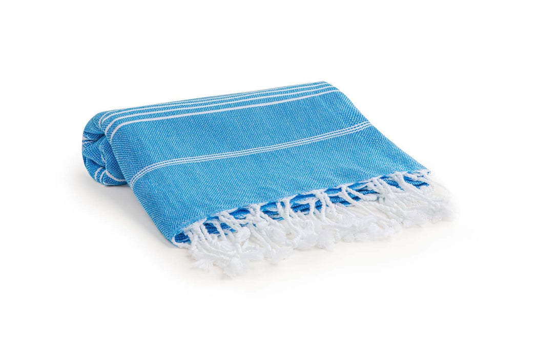 Peshtemal Towel White Stripe Blue - FineFamilyGoods