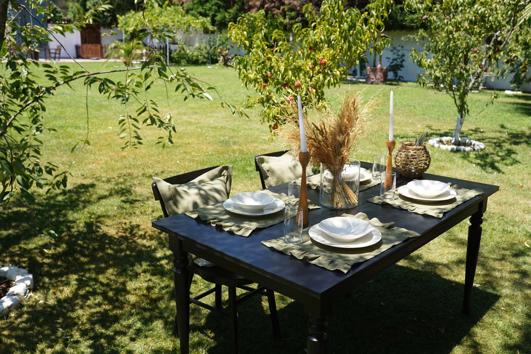 Placemat Capri with Ruffle- Olive - FineFamilyGoods