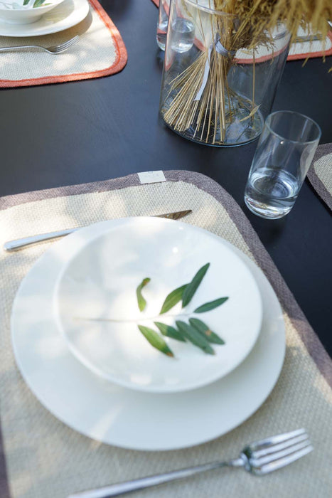 Placemat Panama with Brown Border - FineFamilyGoods