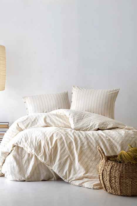 Sunday Chambray Striped Bed Sheet Set - FineFamilyGoods