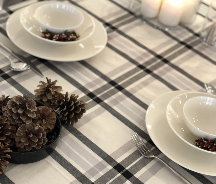 Tablecloth Scotch- Black & Gray - FineFamilyGoods
