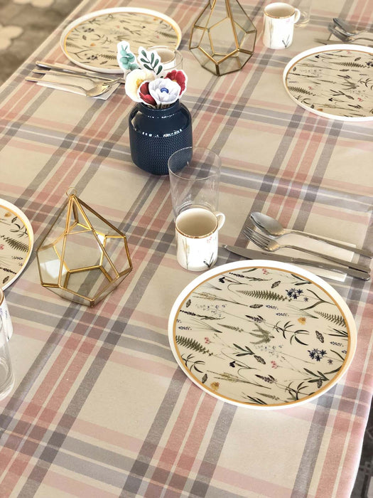 Tablecloth Scotch- Powder & Grey - FineFamilyGoods