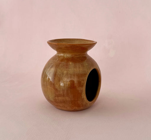 Ceramic Essential Oil Burner & Wax Melt Warmer - Brown - FineFamilyGoods