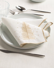 Luxury Gold Christmas Tree Embroidered Tablecloth & Napkin Set – Holiday Dining Decor – FineFamilyGoods - FineFamilyGoods59"x 94"/ 6 Napkins