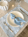 Napkin and Ring Set - Blue and Orange - FineFamilyGoods4 Napkin + 4 Napkin Ring