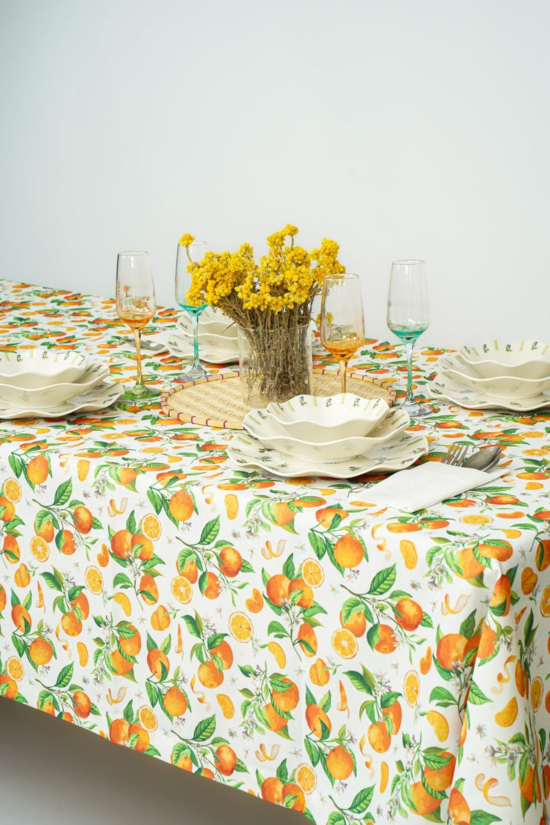 Orange Blossom Tablecloth - FineFamilyGoods59"x 94"